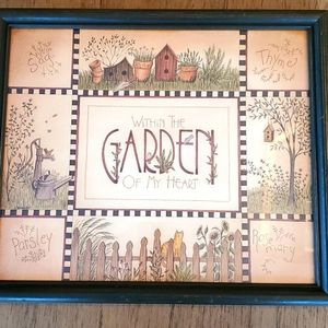 Within the Garden of my Heart print by Linda Spivey. Primitive art.